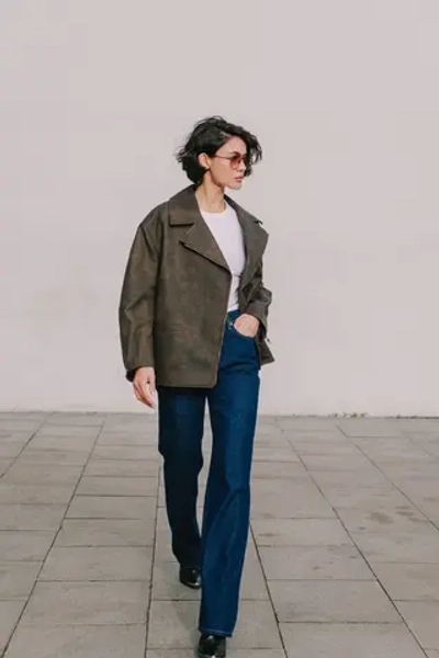 Косуха из экокожи коричневая