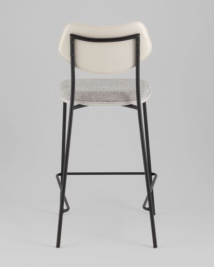 Стул полубарный Casey серый с серой экокожей