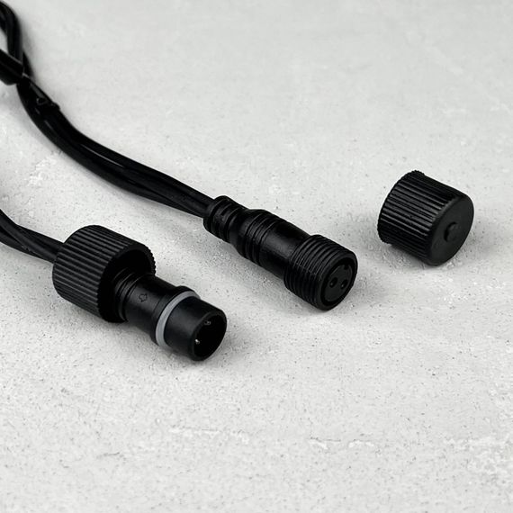 Светодиодная гирлянда с колпачком 75 желтых LED ламп 10 м., 24В., черный каучуковый провод, IP65, LTC (LL75-1-1Y)