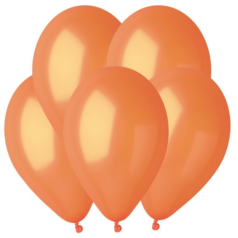 Шар латексный Металлик Оранжевый 35 см