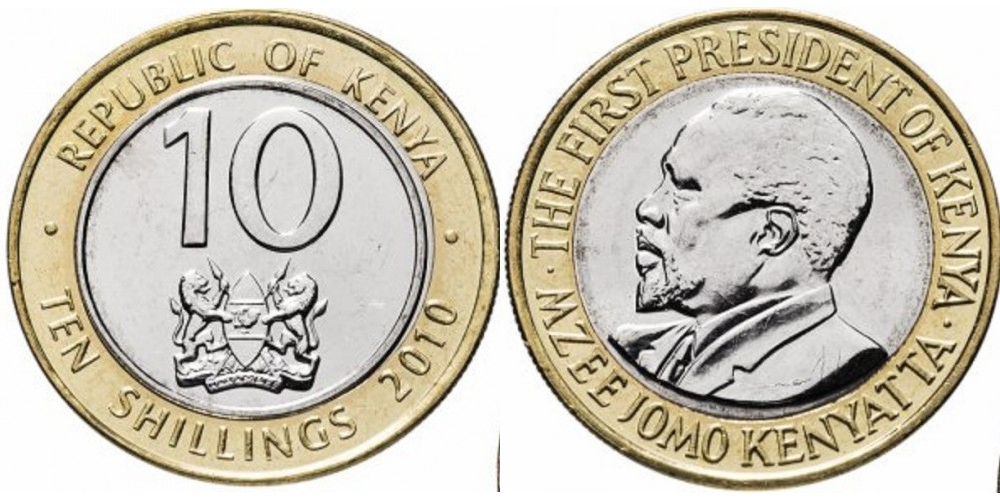 Кения 10 шиллингов, 2010 Джомо Кениата XF