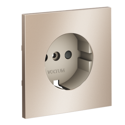 Накладка для розетки с заземлением и защитными шторками, S70 Metal (платина)