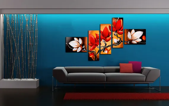 Модульная картина "Ветка сакуры"