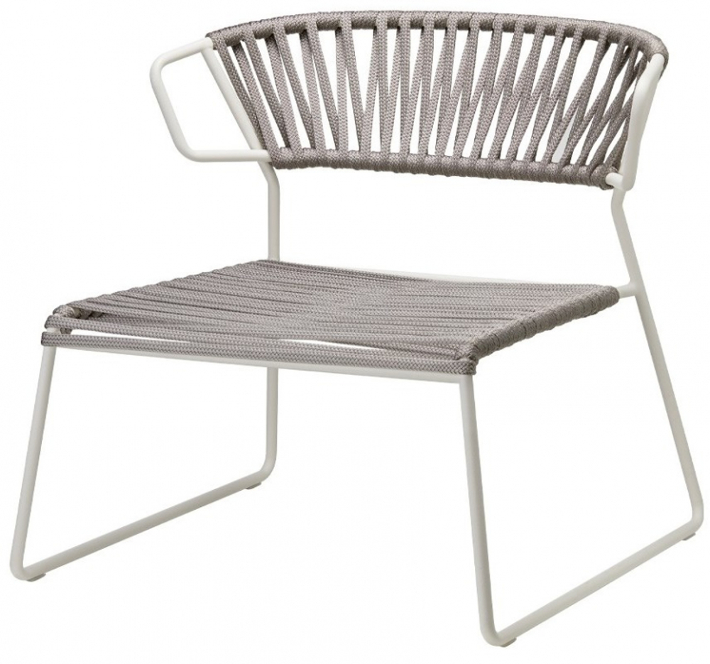Кресло лаунж плетеное Scab Design Lisa Lounge Filo, лен, серебристый
