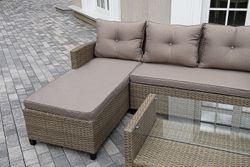 "Атланта" лаунж-зона из искусственного ротанга, цвет соломенный