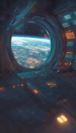 Космолёт №1 - фон неопреновый