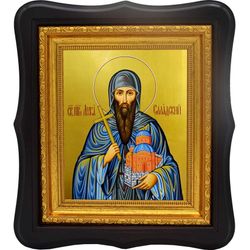 Лука Елладский преподобный отшельник. Икона на холсте.