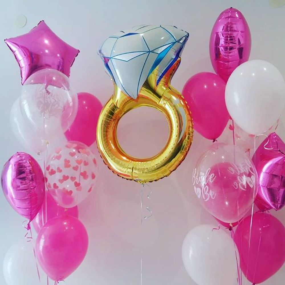 Шар (27"/69 см) Фигура, Кольцо с бриллиантом