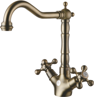 09022-D Смеситель 2-ух руч. для кухни БРОНЗ GANZER  (10/1шт)