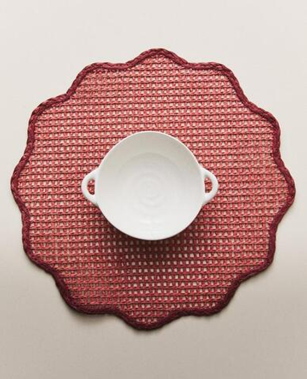 ZARA HOME ПОДСТАВКА ПОД СТОЛОВЫЕ ПРИБОРЫ ИЗ БУМАГИ С ЦВЕТОЧНЫМ УЗОРОМ, РОЗОВЫЙ