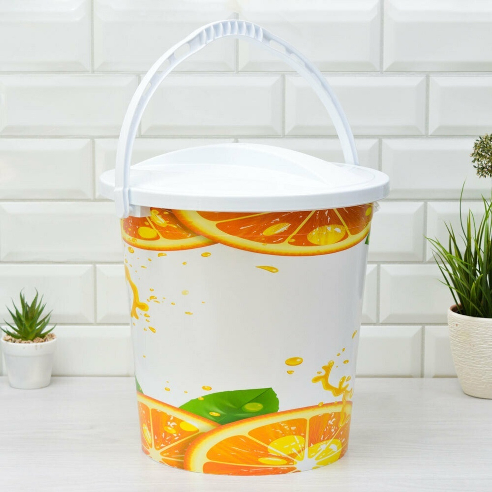 Ведро 14л с крышкой "Апельсин"