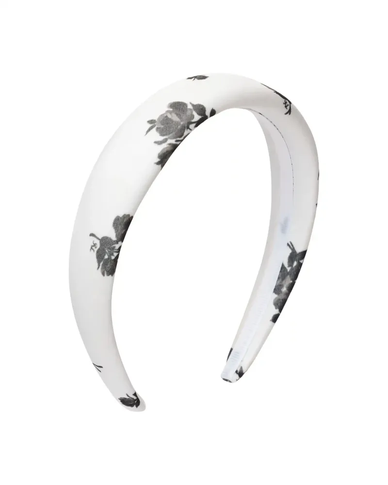 Noemi, ободок детский из молочного шифона с цветочным принтом