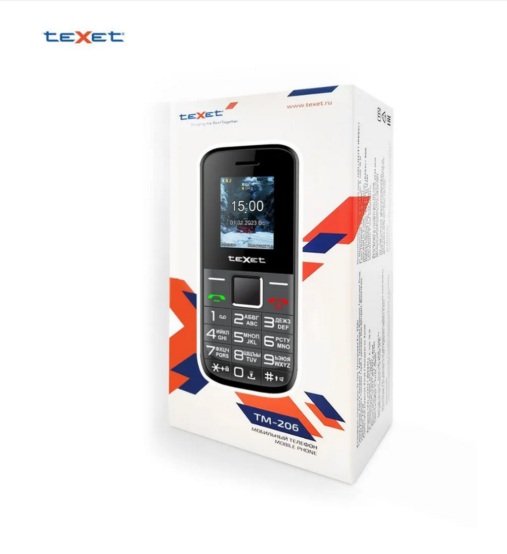 GSM мобильный телефон Texet TM-206 (2sim)