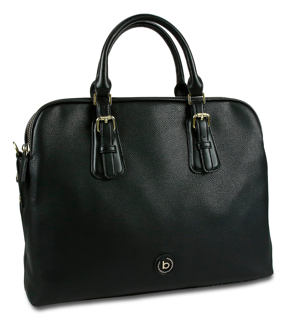 Фото сумка-портфель женская BUGATTI Passione 15'' чёрная полиуретан  с гарантией