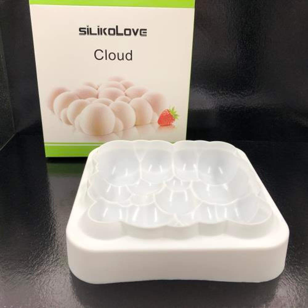Форма Siliko Cloud Облако 200х200х50мм, белый силикон в упаковке 1/60шт (Китай)
