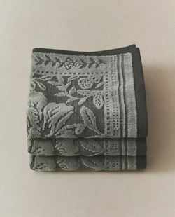 Zara Home - Набор жаккардовых велюровых полотенец для рук (3 шт.), зеленый, 30х30 см