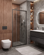 Душевая дверь CEZARES MOLVENO-BF-3-120-C-GM-IV, 120х195, профиль оружейная сталь, прозрачное стекло