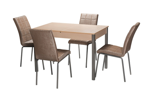 Комплект: Стол Амелис Дуб светлый+стулья Эмполи бенгал беж.