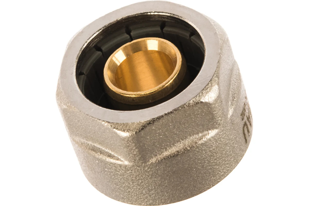 Соединитель обжим-В никелирован. для трубы RAUTITAN stabil Rehau(Рехау Стабил) 3/4"х20(2,9)евроконус