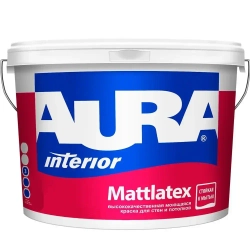 Моющаяся краска для стен и потолков акриловая белая AURA Mattlatex 4.5 л / для помещений с нормальной и повышенной влажностью