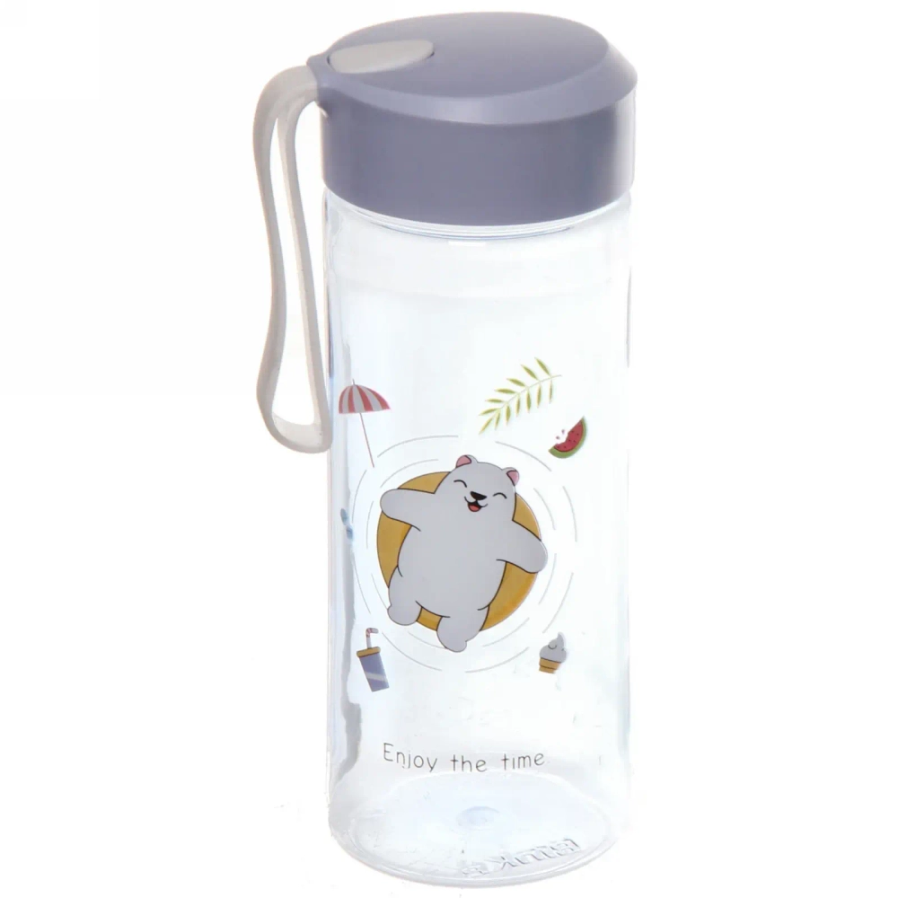 Бутылка питьевая пластиковая 480мл «Enjoy the time зверушки»