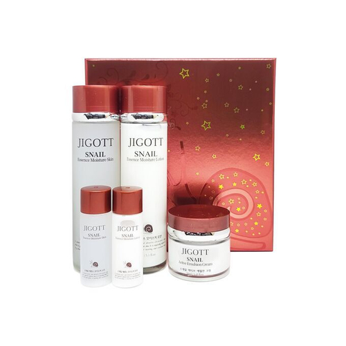 Jigott Snail Moisture Skin Care 3 Set омолаживающий набор с муцином улитки