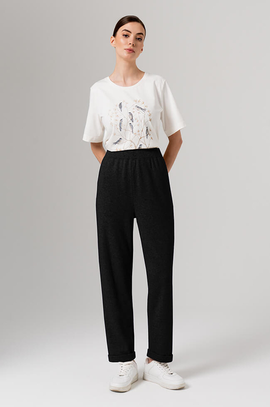 31113 Брюки женские (темно-серый меланж)