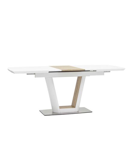 Стол обеденный Atlant раскладной 160-200*90 глянцевый белый