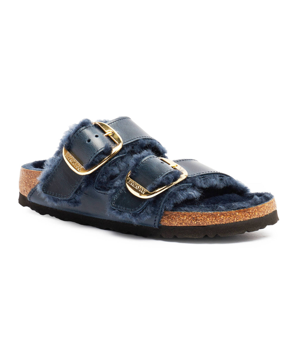 Кожаные шлепанцы arizona bb shearling leoi midnight laf Birkenstock - темно-синий(1023139)