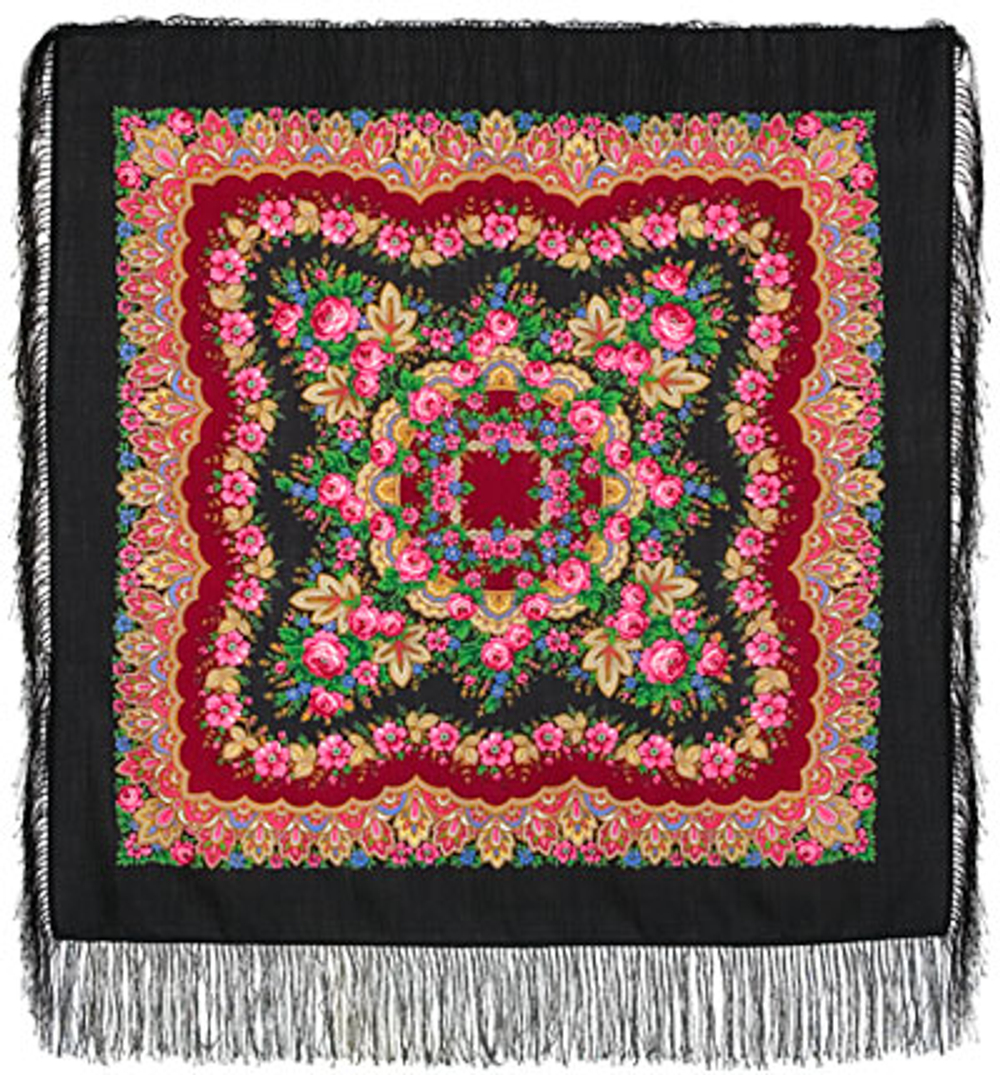 Павловопосадский платок Романтика 1381-18