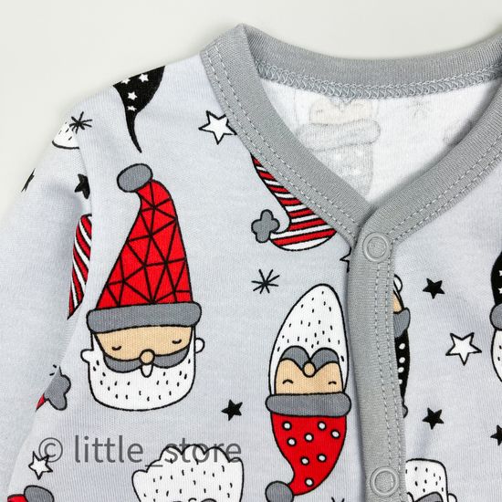 Слип новогодний "Морозики на сером"