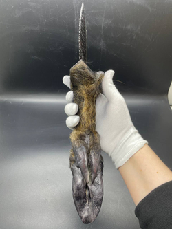 Обсидиановый нож с рукоятью копыта вепря 36 см