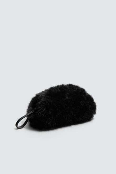 ZARA Х DISNEY КЛАТЧ МЕХОВОЙ, ЧЕРНЫЙ