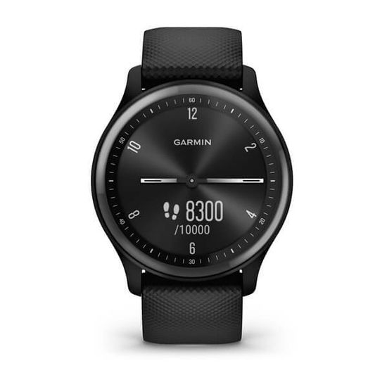 Умные часы Garmin Vivomove Sport черный, серый безель, с силиконовым ремешком
