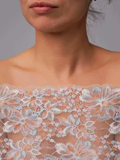 03-285 ОПТ Кружево эластичное 20 см, бежевый/голубой/розовый