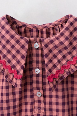 ZARA ПЛАТЬЕ В КЛЕТКУ ВИШИ С ВОЛНИСТЫМИ КРАЯМИ, ЛОСОСЕВЫЙ