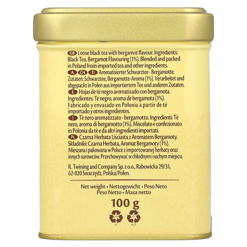 Twinings, Эрл Грей, рассыпной чай, 100 г (3,5 унции)