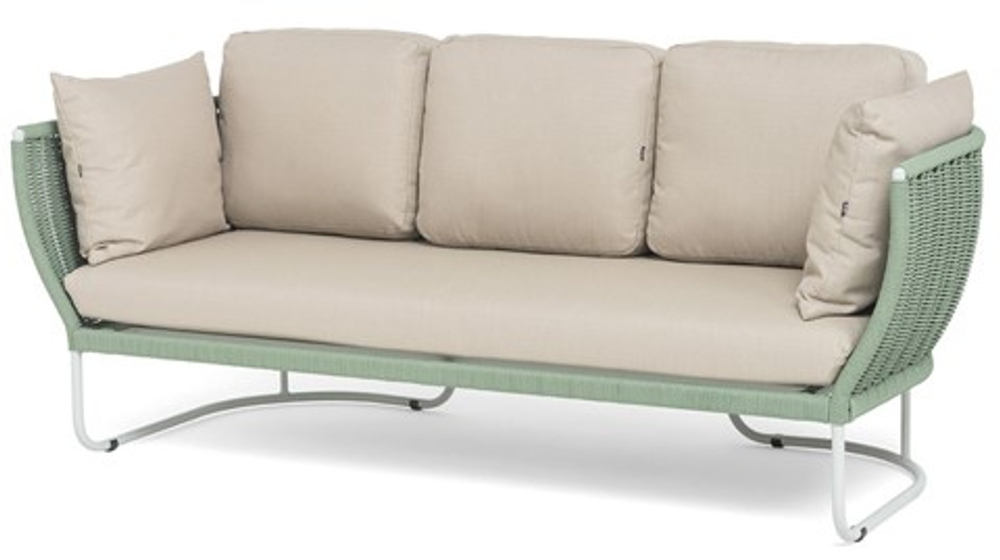Плетеный диван Фиджи 3-местный (FID-S-3-002 RAL7035 Mua T-green4204(beige160) зеленый