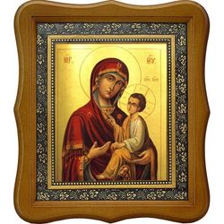 Тихвинская икона Божией Матери на холсте.