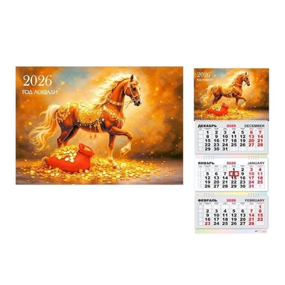 Календарь трио 2026 символ года 9433 (Квадра)