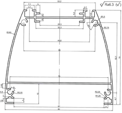 Профиль алюминиевый для сборки промышленного светильника 0,5 метра, анодированный