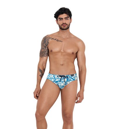 Мужские плавки синие с принтом Clever Moda ADRIEL SWIMSUIT BRIEF 124607