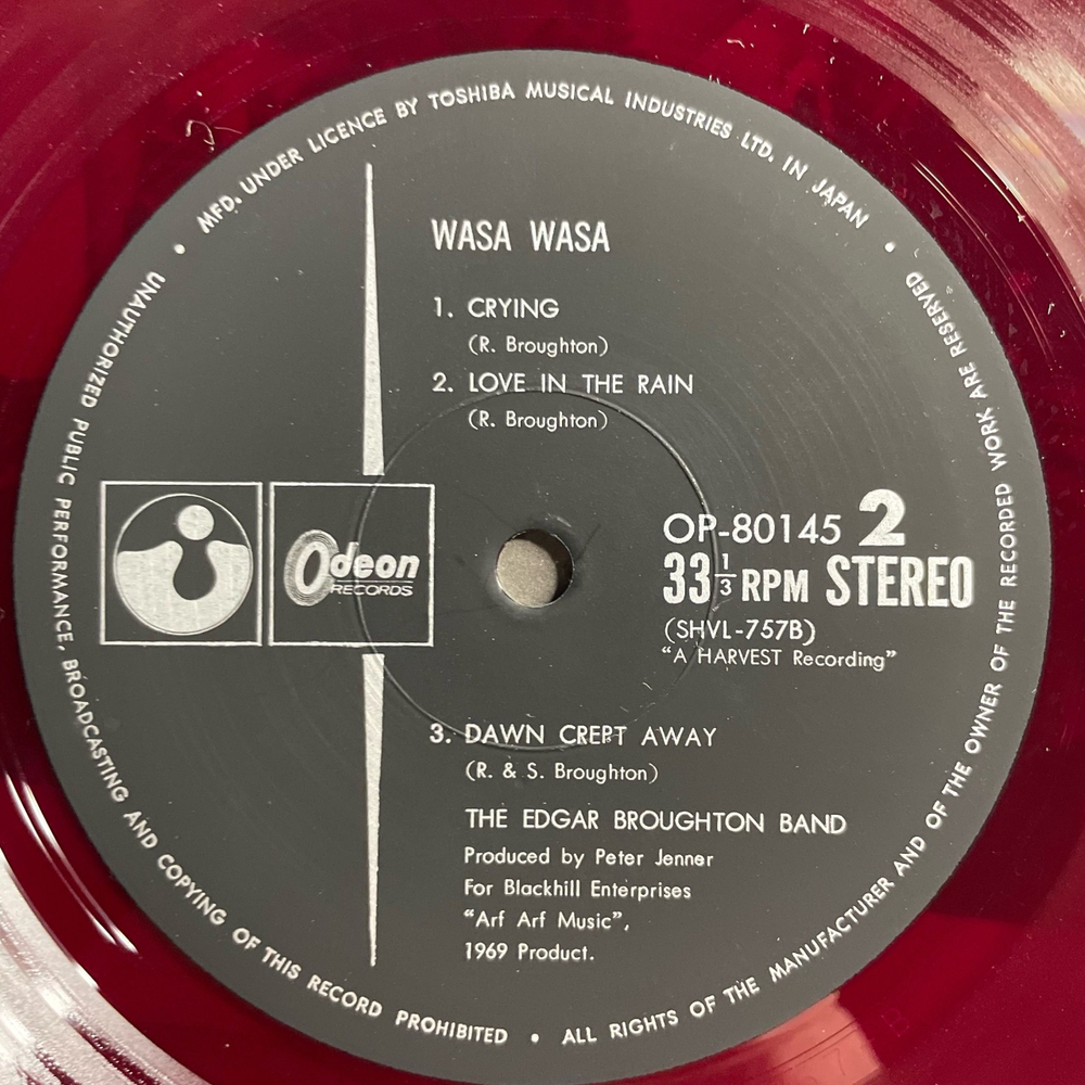 Винтажная виниловая пластинка LP The Edgar Broughton Band Wasa Wasa (Япония 1969) (Без Оби) (Красный Винил)