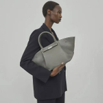 Сумка DeMellier The Midi New York Stone Grey Small Grain Ecru Stitching