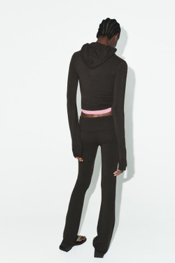 ZARA БЕСШОВНЫЕ БРЮКИ FLARE, КОРИЧНЕВЫЙ МЕЛАНЖ