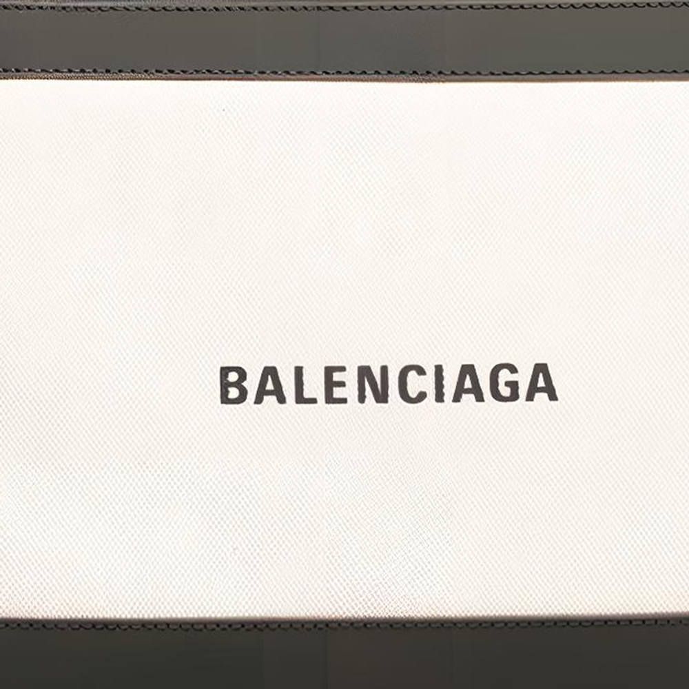 Balenciaga Navy Cow Leather Clutch Medium Men"s Black White