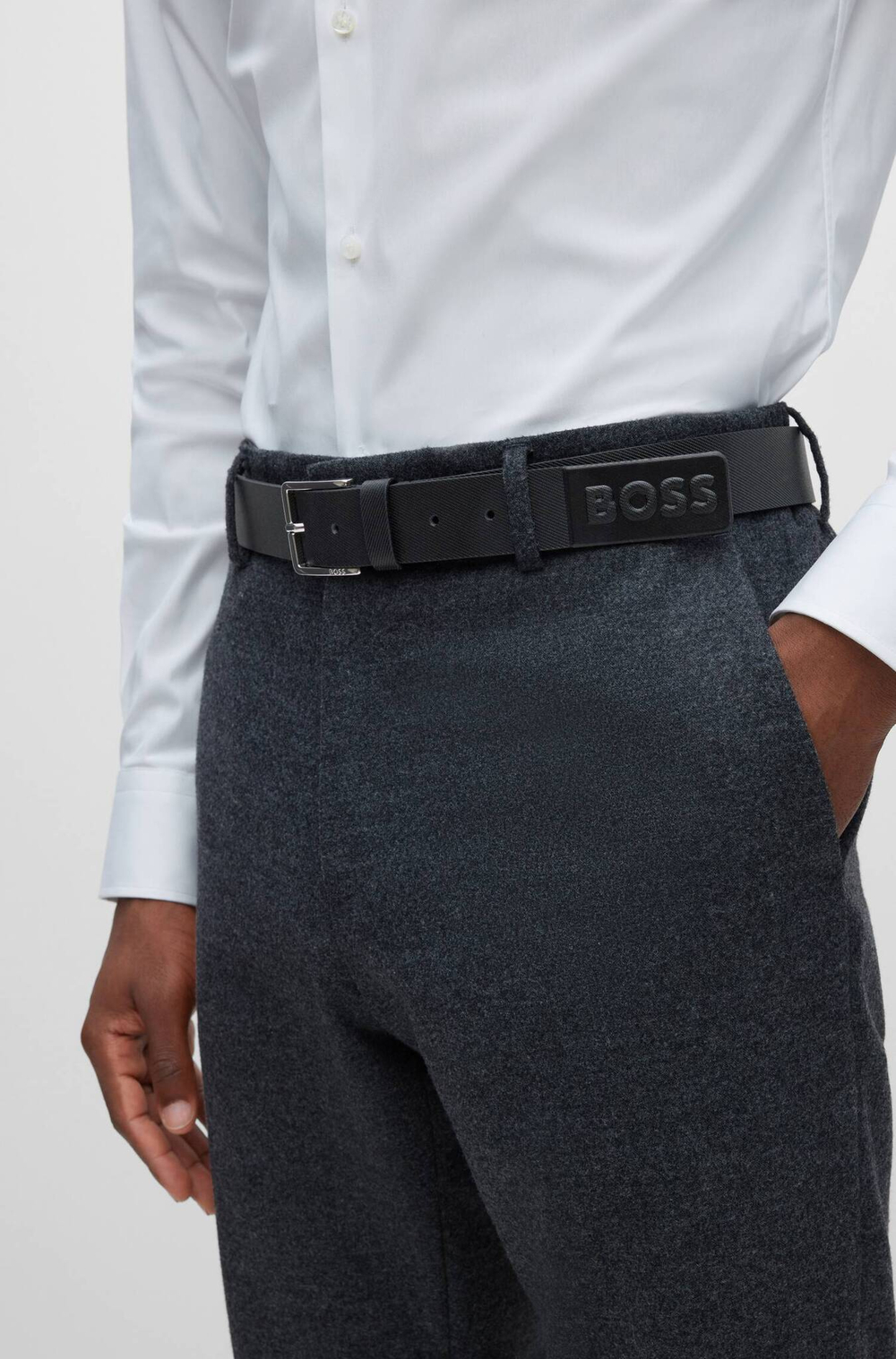 Кожаный ремень Ther BOSS BLACK - черный(50481023)