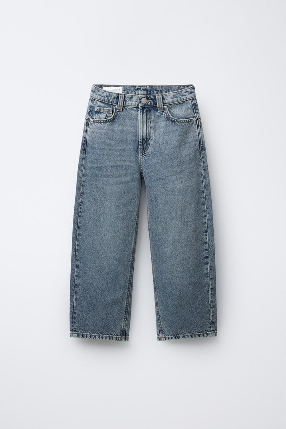 ZARA ДЖИНСЫ BALLOON С ШЛЕВКАМИ, ВЫЦВЕТШИЙ СИНИЙ