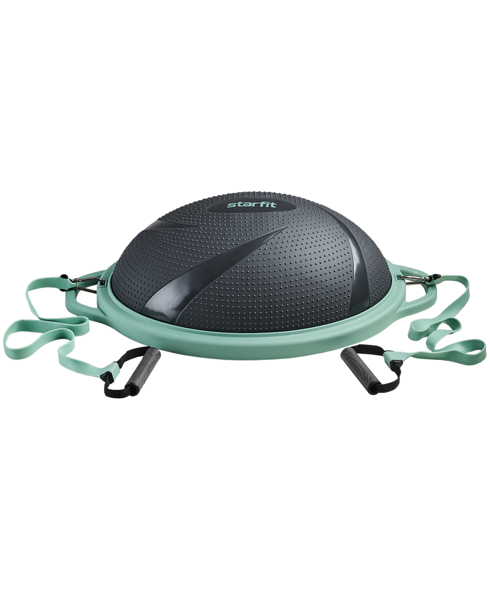 Полусфера "BOSU" GB-503 с эспандерами, с насосом, серый/зеленый