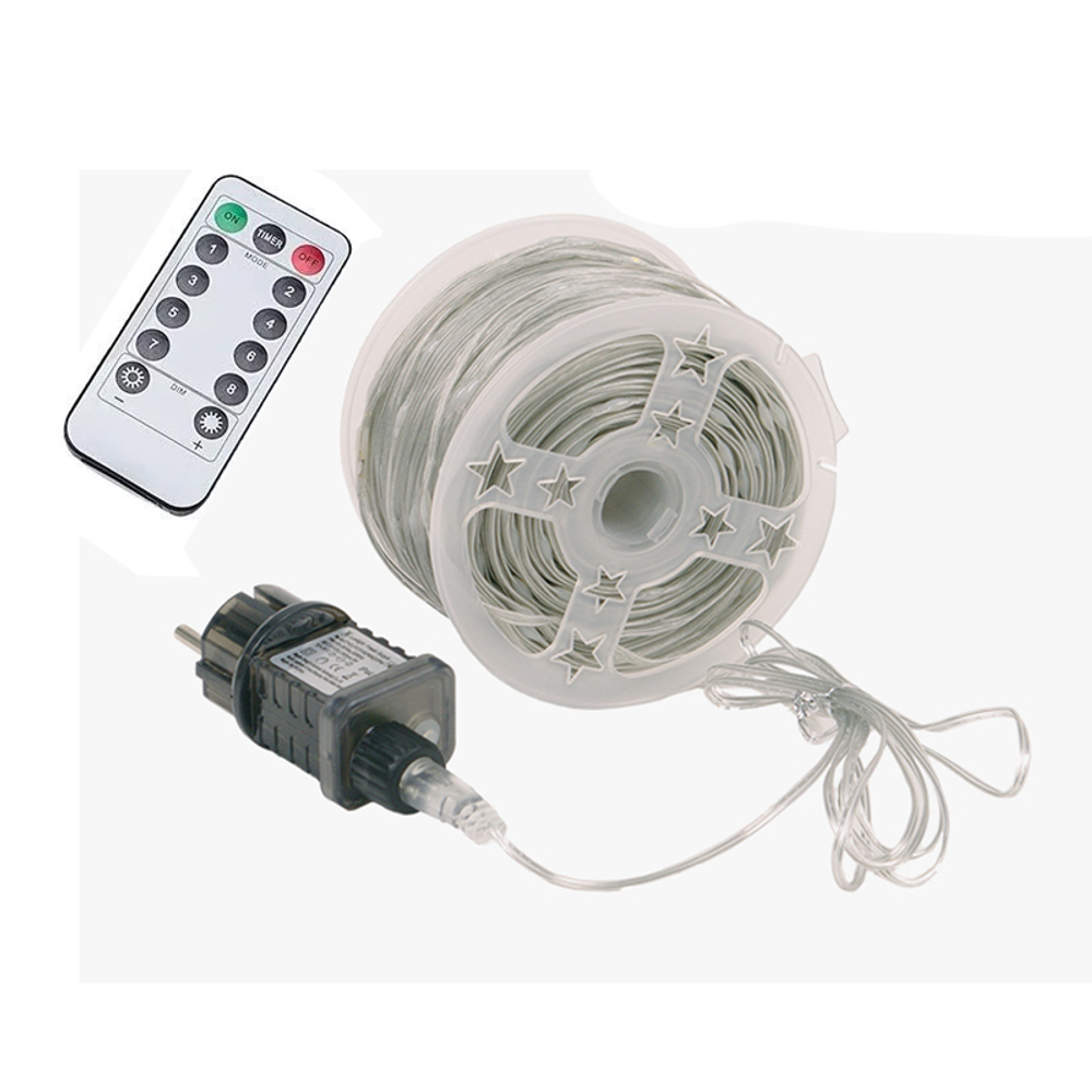 гирлянда 50м роса катушка белый провод (белый)